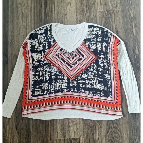 💙 Cabi Artsy Baggy Oversized Long Sleeve Tee Lightweight Soft Stretchy 100% Sil - Picture 8 of 8